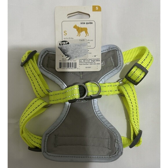 Boots & Barkley Reflective Comfort Small Dog Harness Gray Neon Yellow Up To 25lb - Picture 2 of 3